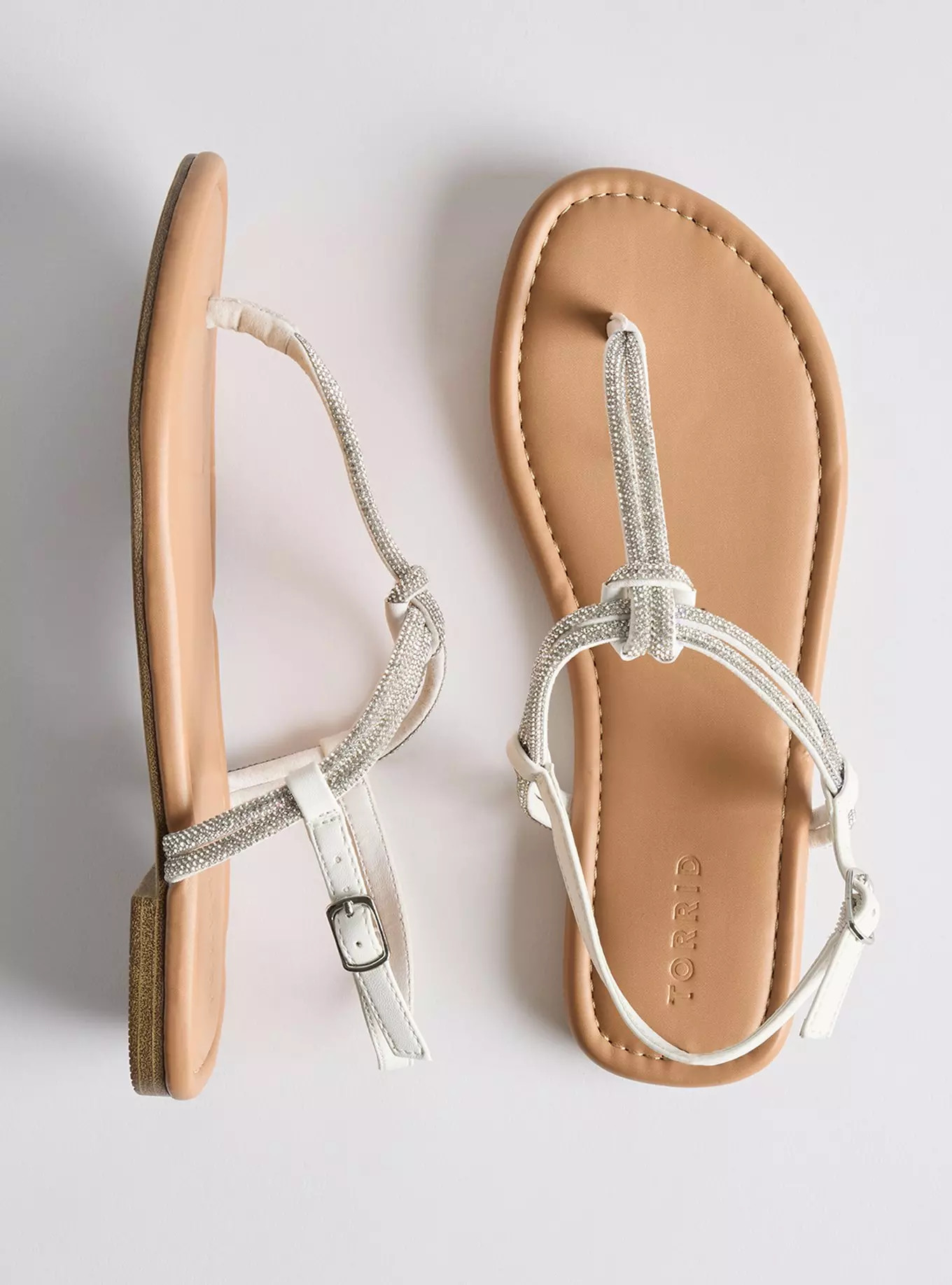 Embellished Knot T-Strap Sandal (WW) | Torrid (US & Canada)