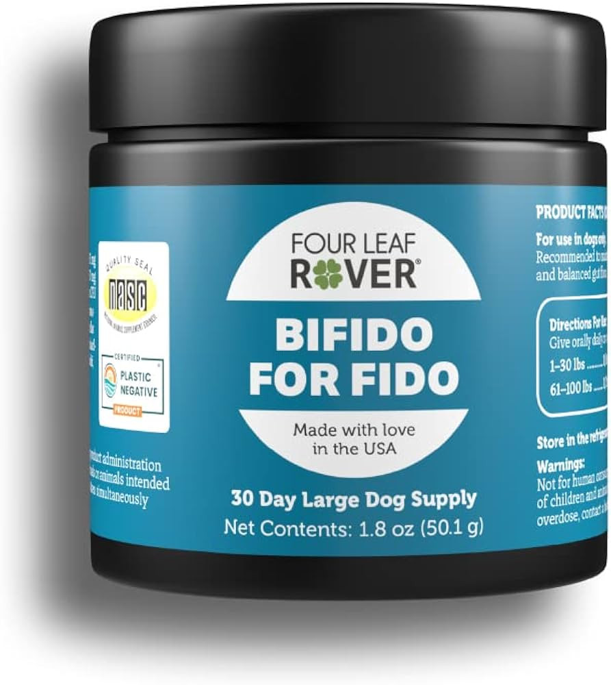 Four Leaf Rover: Bifido for Fido - Multi-Strain Dog Probiotics and Prebiotics for Immune Support ... | Amazon (US)