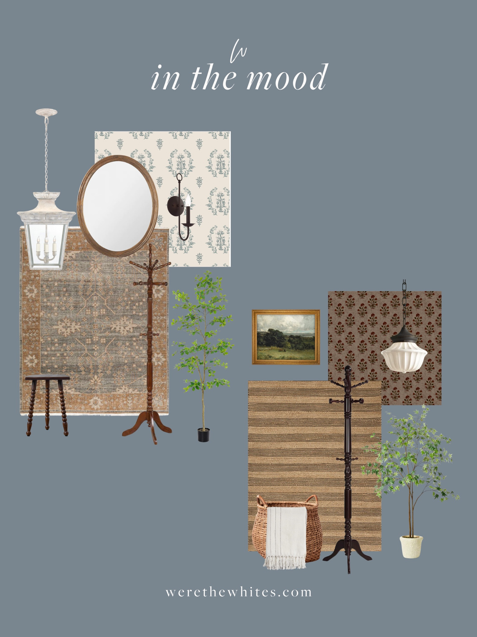 In the mood! Which do you like better entryway design one or design two? I personally love both, and the layers of texture and charm! Depending on how large your entry is, adding wallpaper, an area rug, and faux greenery such as a tree can help create beautiful warmth and dimension! 

#LTKhome #LTKstyletip