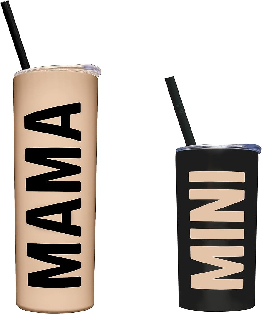 Lucky Love Mama + Mini Stainless Steel Cups for Kids and Adults - 3D Printed Leopard Insulated Tu... | Amazon (US)