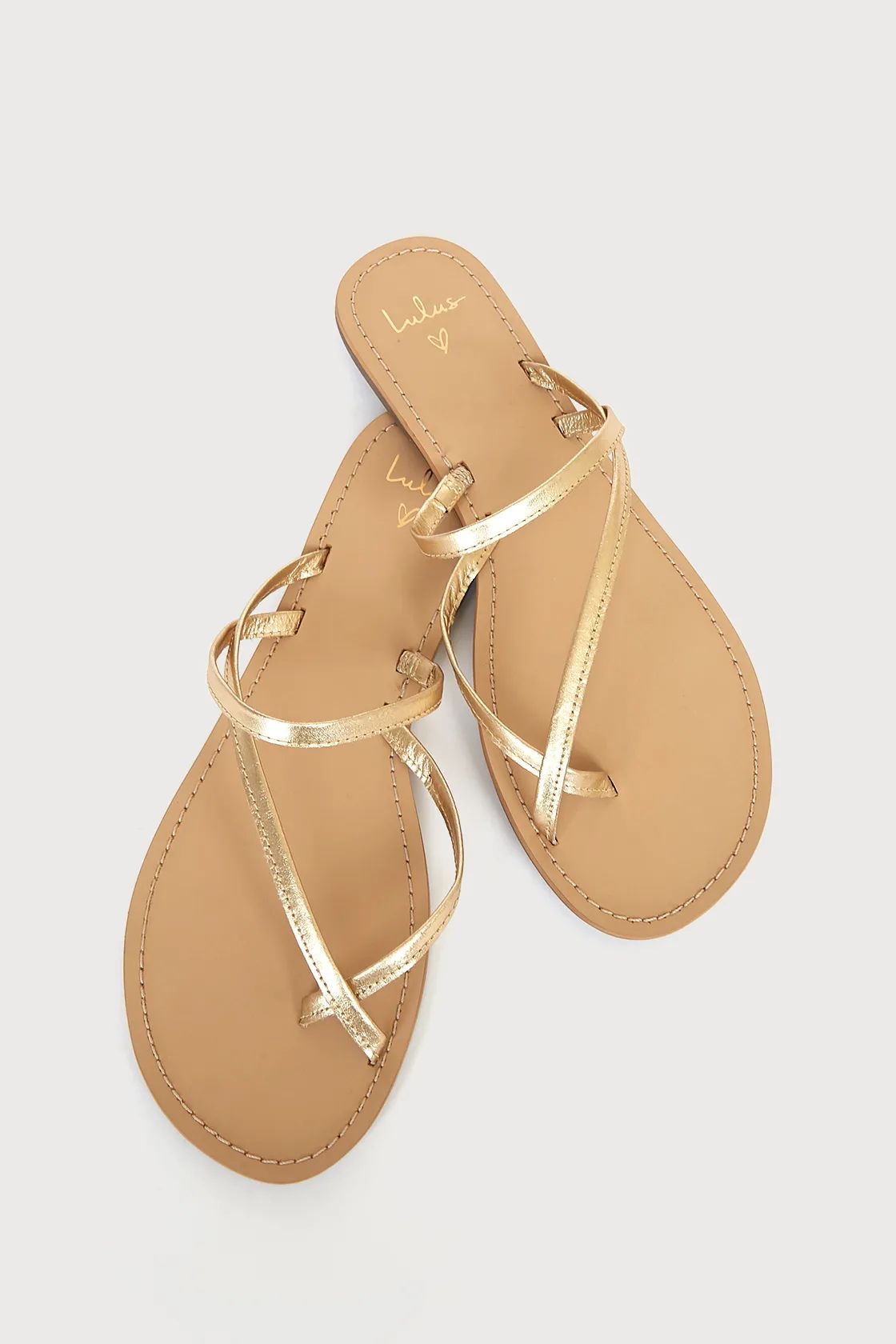 Danyella Gold Nappa Leather Strappy Sandals | Lulus (US)