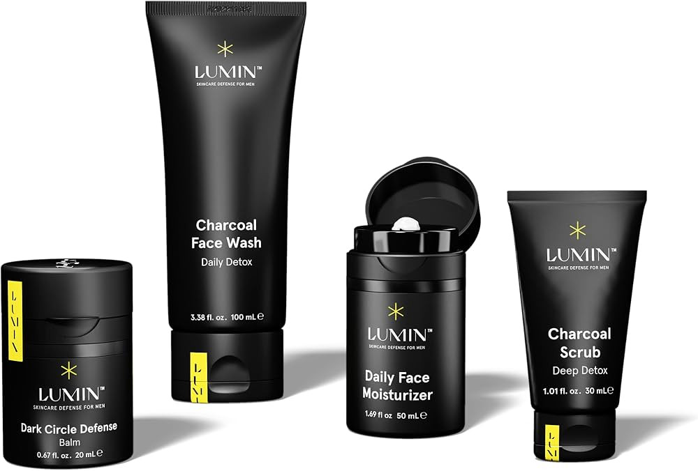 Lumin - Class Act Bundle - Men's Skincare Kit, Includes: Charcoal Face Wash Daily Detox, Charcoal... | Amazon (US)