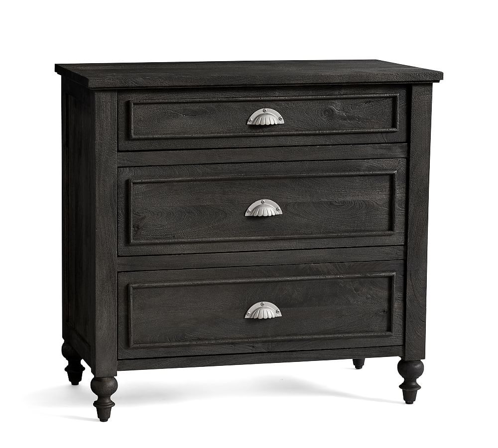 Astoria 3-Drawer Nightstand, Rosedale Black | Pottery Barn (US)