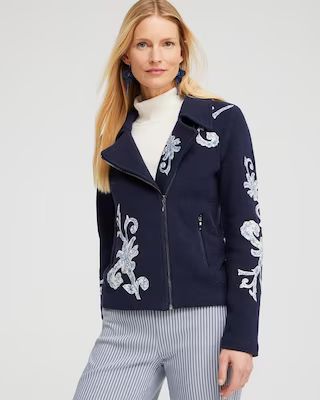 Embroidered Moto Jacket | Chico's
