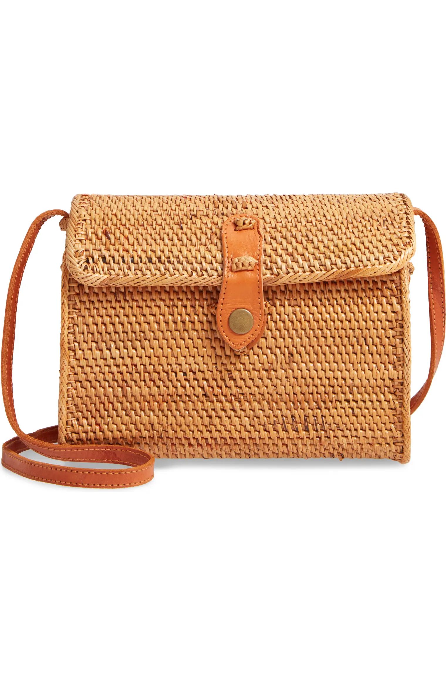 Anderson Structured Rattan Flap Crossbody Bag | Nordstrom