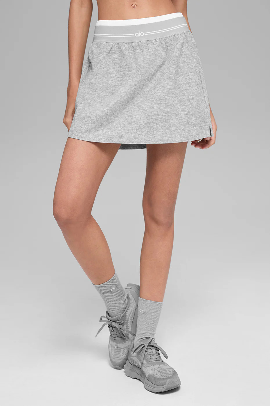 Alosoft Better Together Tennis Skirt in Athletic Heather Grey/White, Size: XS | Alo Yoga (US)