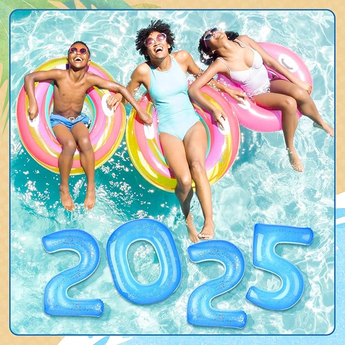 Inflatable Pool Floats Number, 20 Inch Blue Number 0-9 Giant Pool Birthday Party Decorations Ball... | Amazon (US)