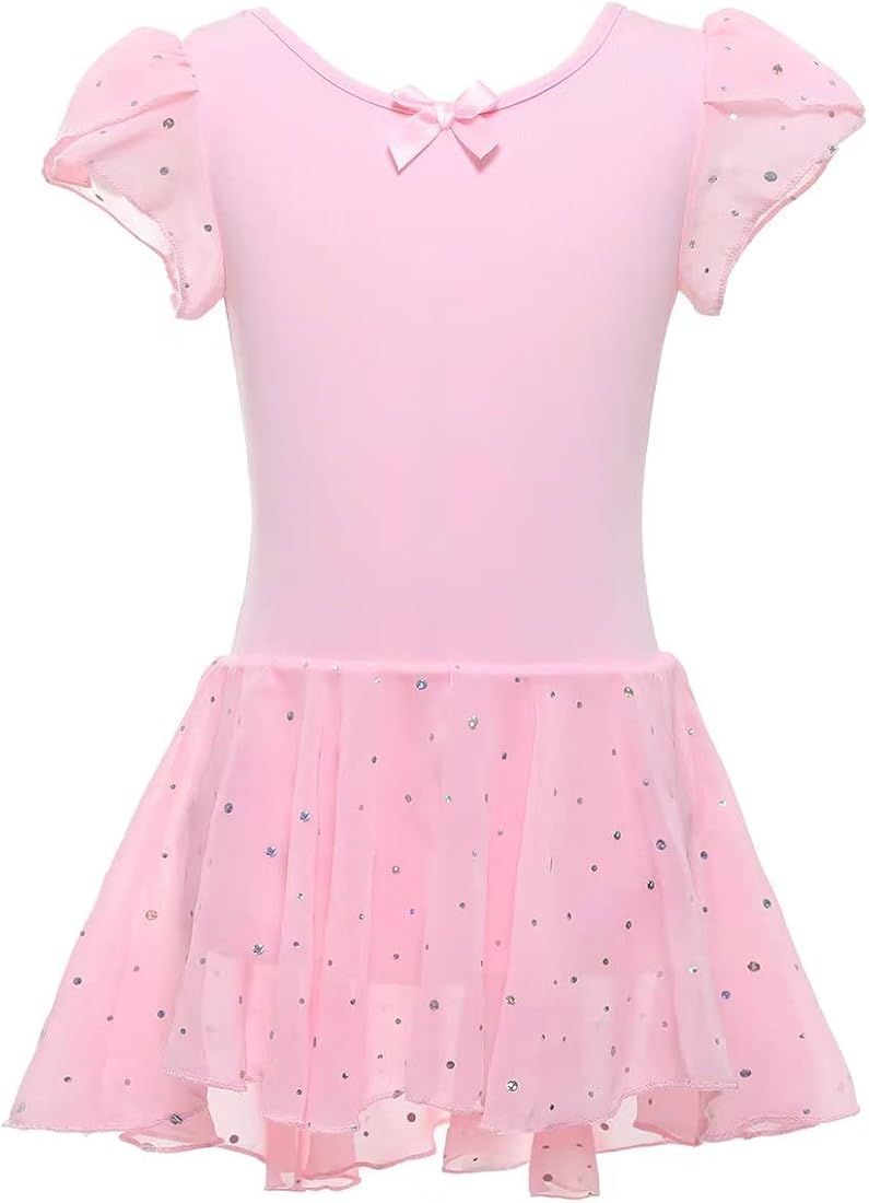 vivifayee Girls Dance Leotard Ballet Tutu Dress for Toddler Ruffle Sleeve Skirted Outfits with Se... | Amazon (US)