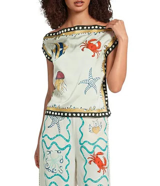 Namaste Sunshine Coordinating Hand Printed Scarf Top | Dillard's