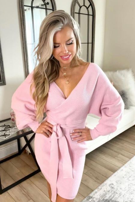 Amazon fashion. Amazon dress. Amazon sweater dress. Pink dress. Valentine’s Day outfit. Galentines day party 

#LTKSeasonal #LTKfindsunder50