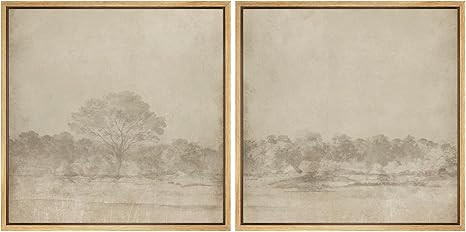 Amazon.com: SIGNFORD Framed Canvas Print Wall Art Set Vintage Sepia Forest Landscape Neutral Tone... | Amazon (US)