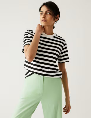 Pure Cotton Striped Modern Tee | Marks and Spencer AU/NZ