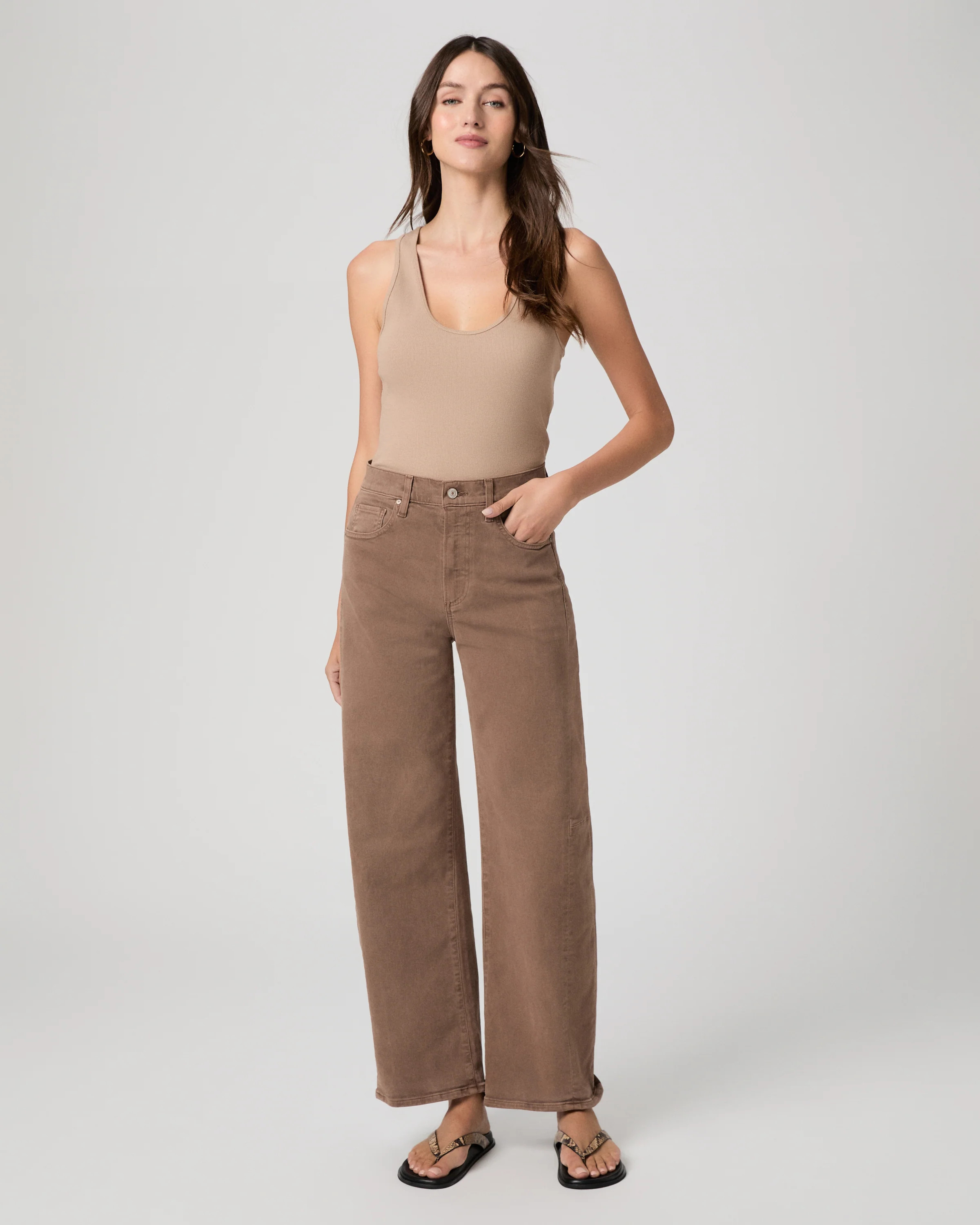 Arellia Skimmer Barrel Leg Jean - Vintage Canewood | Paige
