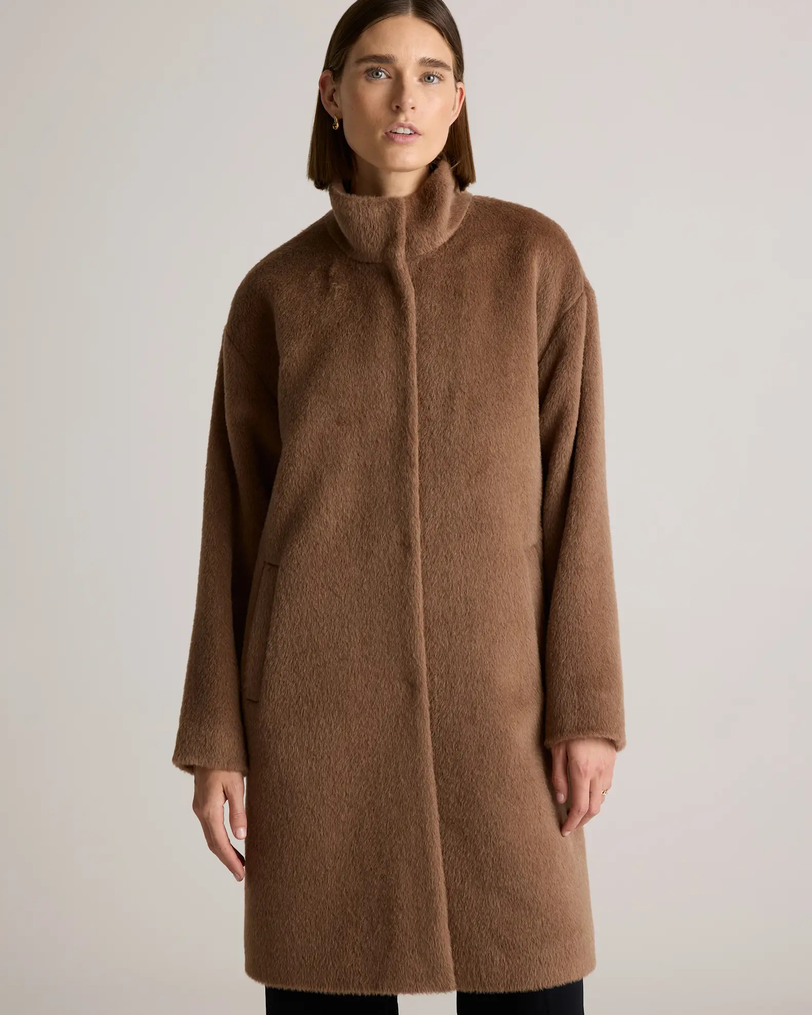 Alpaca-Wool Stand Collar Coat | Quince
