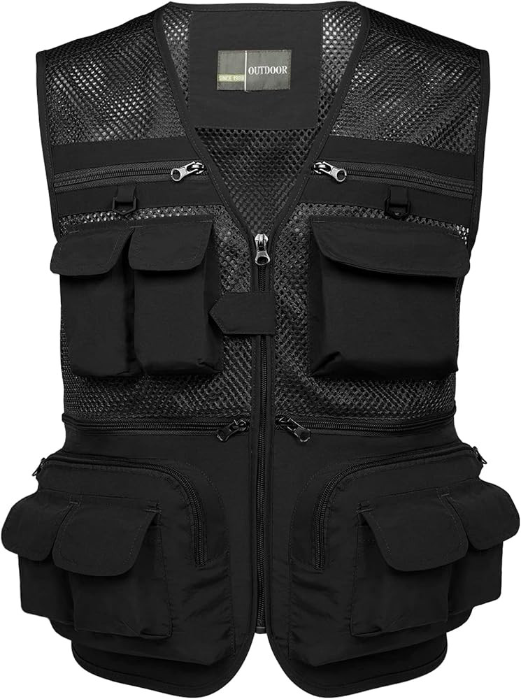 Flygo Mens Summer Outdoor Work Safari Fishing Travel Photo Vest with Pockets | Amazon (US)