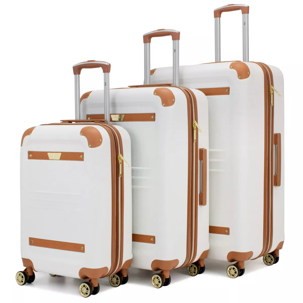 19V69 ITALIA Vintage Expandable Hardside Checked 3pc Luggage Set | Target