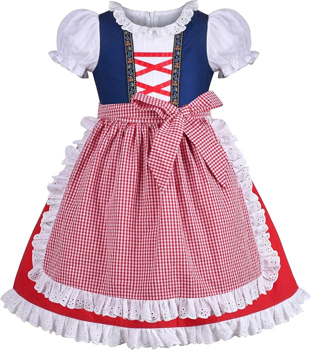 Sunny Fashion Girls Dirndl Dress Costumes for Bavarian Oktoberfest 3-14Y | Amazon (US)