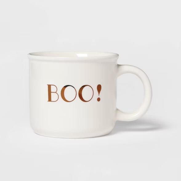 15oz Stoneware Boo! Camper Mug White - Threshold™ | Target