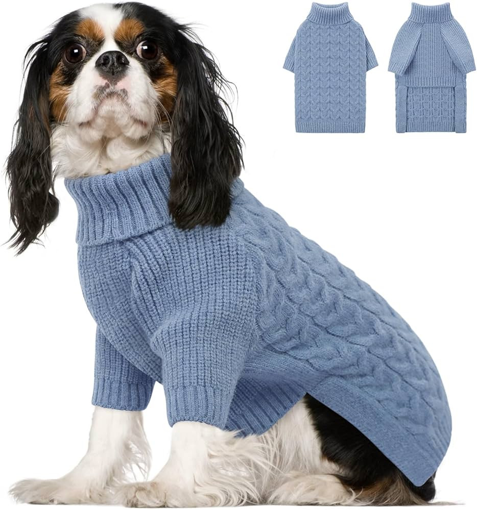 Queenmore XS Dog Sweater, Dog Christmas Sweater, Warm Soft Sweaters for Dogs Girl Boy, Knit Winte... | Amazon (US)
