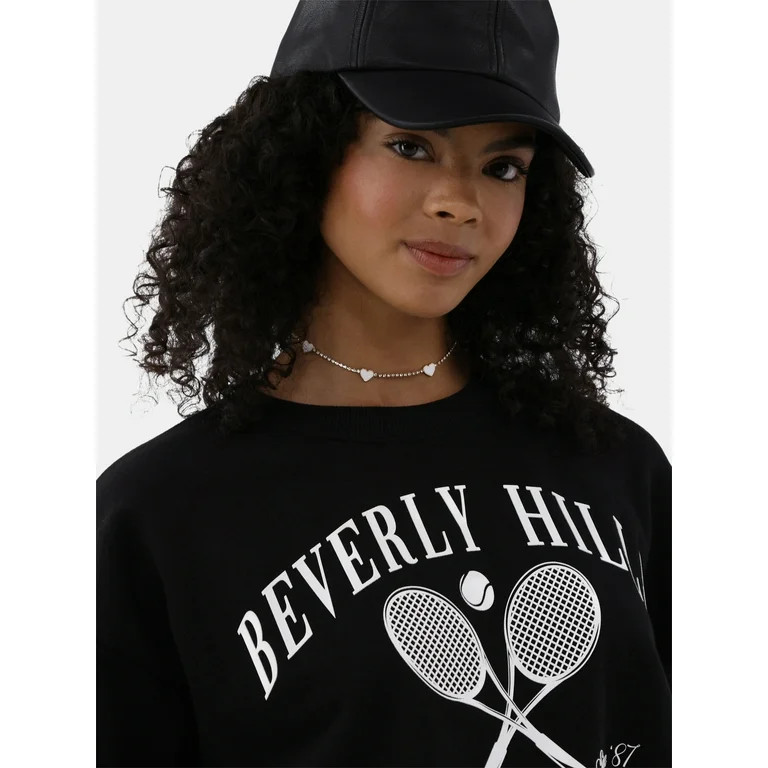 No Boundaries Washed Crewneck Sweatshirt, Women’s and Women’s Plus | Walmart (US)