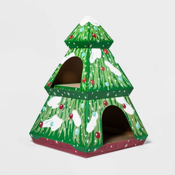 Double Decker Holiday Tree Cat Scratcher House - XL - Wondershop™ | Target