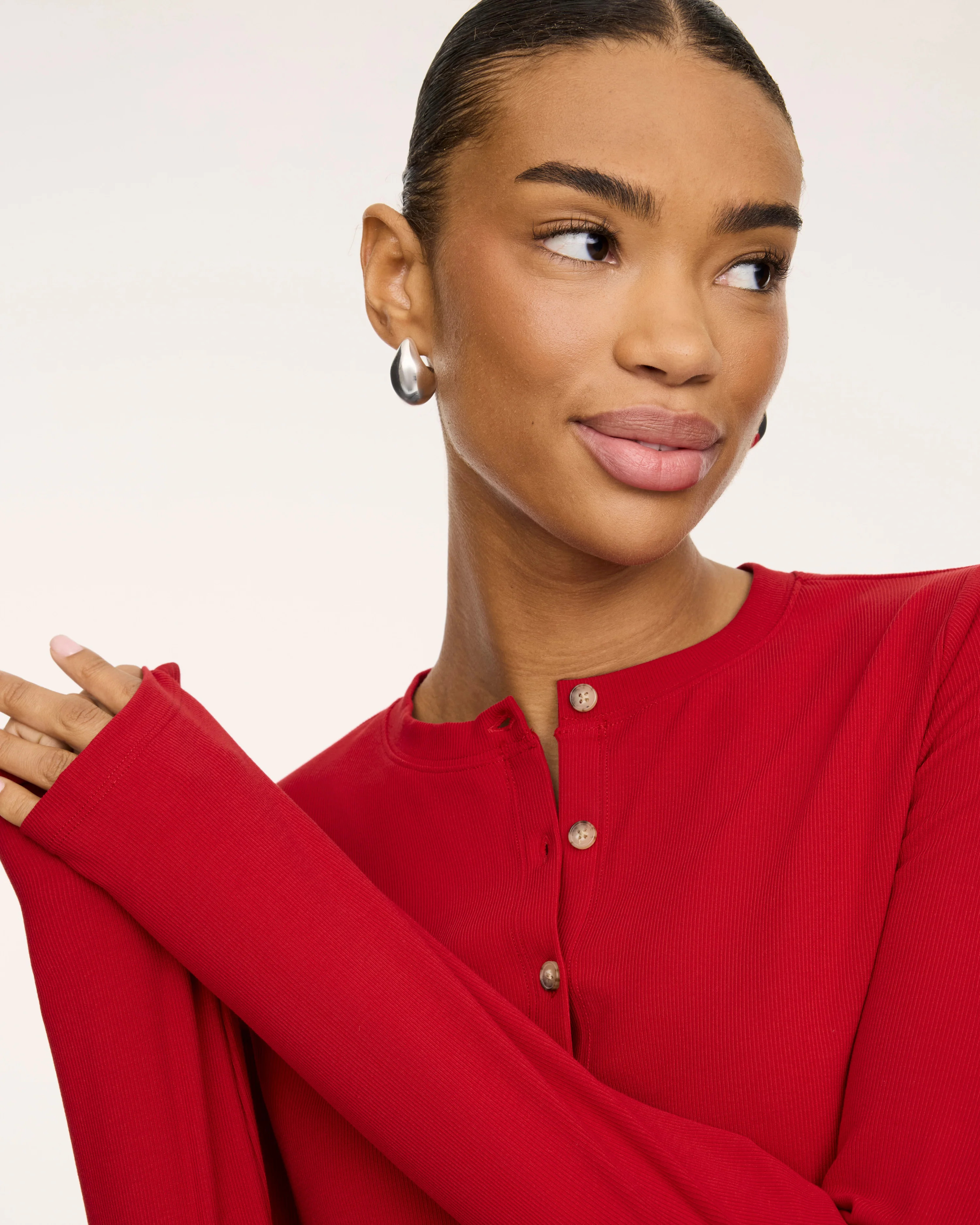 Ribbed Knit Crewneck Cardigan | Spanx