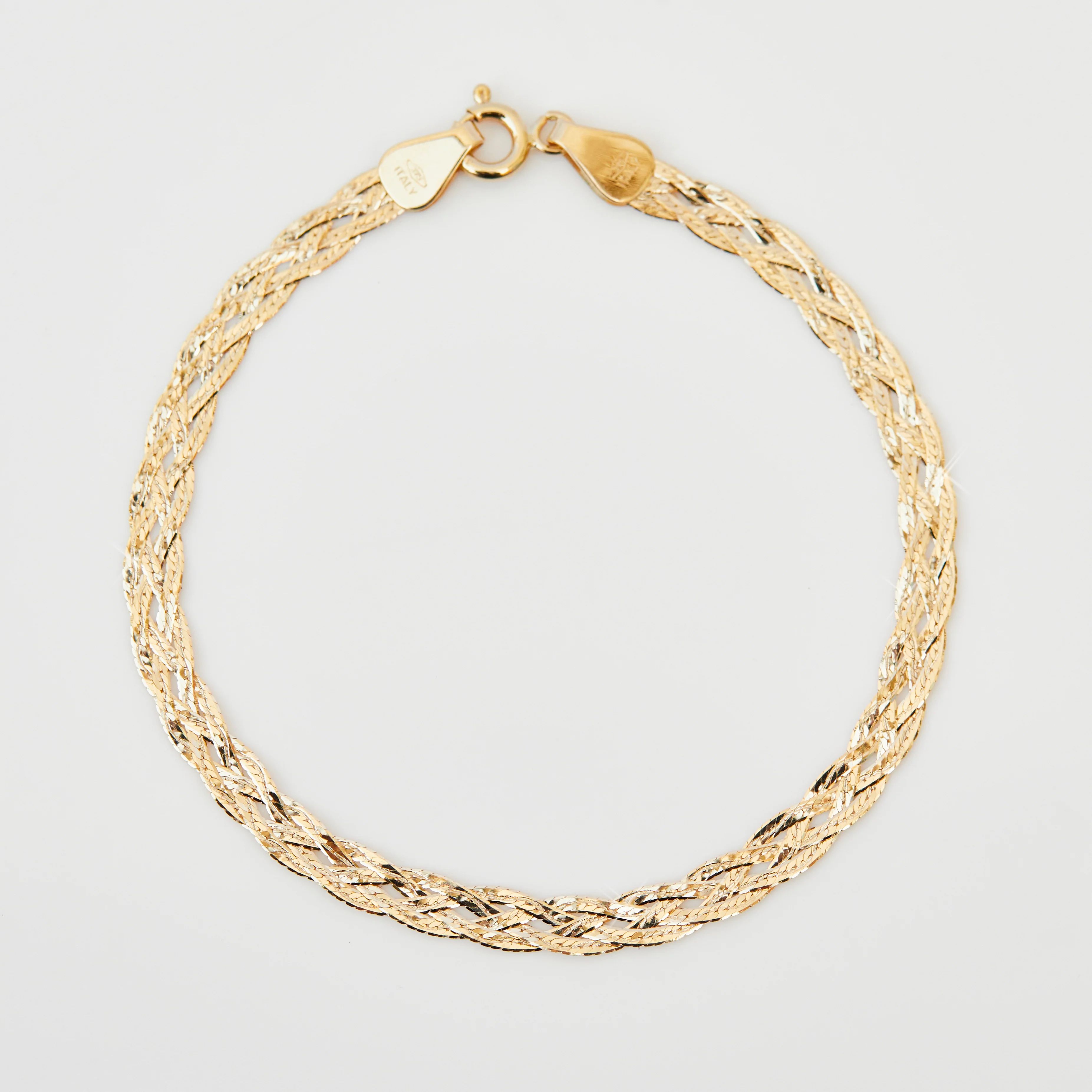 Diamond Cut Braid Chain Bracelet | Carrie Elizabeth