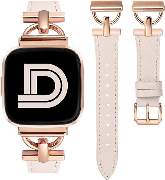 Wearlizer Leather Band Compatible with Fitbit Versa 2 Bands for Women, Dressy Slim Leather Strap ... | Amazon (US)