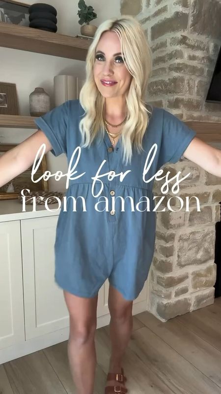 Amazon look for less romper that you will wear all summer long. It works as a swim cover up, casual outfit and doesn’t hug anywhere! Functional buttons and pockets. It was a staple in my wardrobe last summer. Comes in so many colors too. Try on haul in stories!

#LTKStyleTip #LTKFindsUnder100 #LTKFindsUnder50