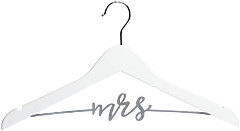 Pearhead Mrs. Wedding Dress Hanger – Elegant Wooden Bridal Keepsake with Cursive Wire Lettering... | Amazon (US)