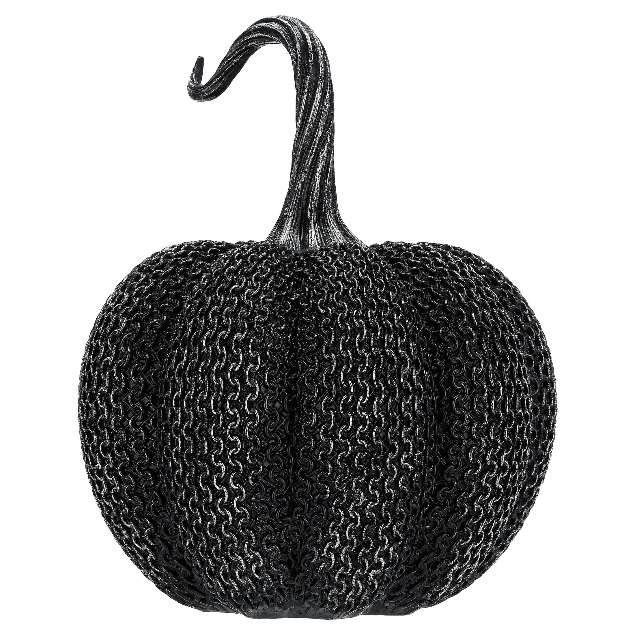 Resin Textured Pumpkin Decoration, Black, 9.5", Halloween by Way To Celebrate | Walmart (US)