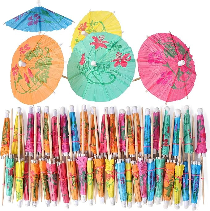 [200 Pcs] Cocktail Drink Umbrella Picks Toothpicks - Colorful Paper Toothpicks Cocktail Umbrellas... | Amazon (US)