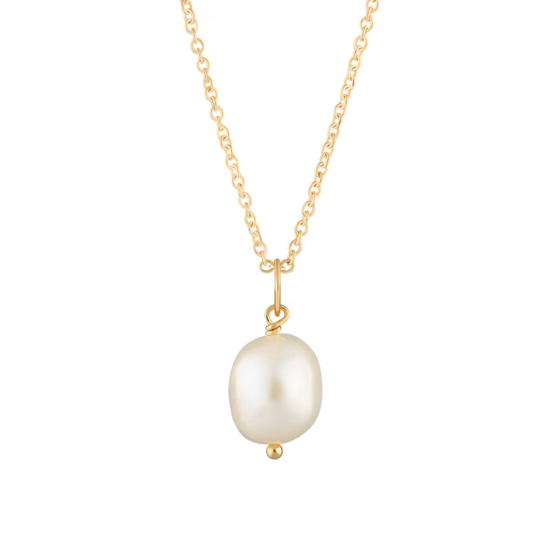 Gold Baroque Pearl Necklace With Slider Clasp | Wolf & Badger (US)