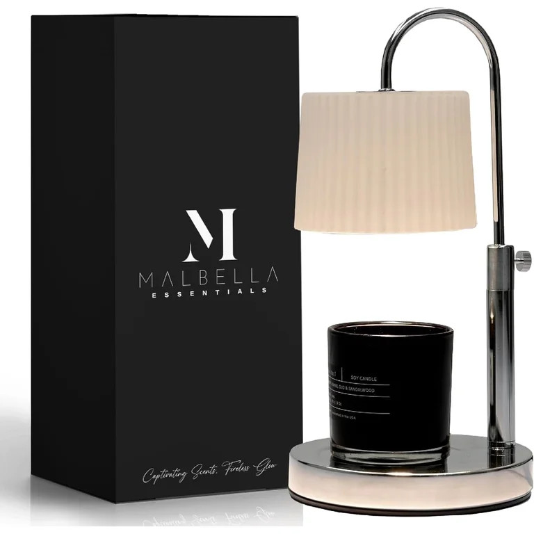 Malbella Essentials Store Dimmable Glass Candle Warmer Lamp with Timer - Adjustable Height Candle... | Walmart (US)
