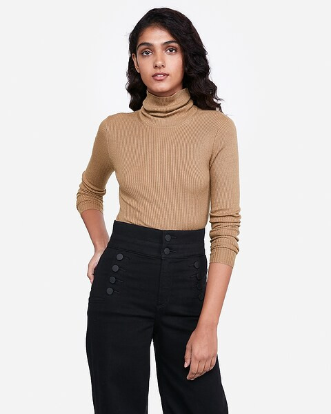 ribbed turtleneck sweater | Express