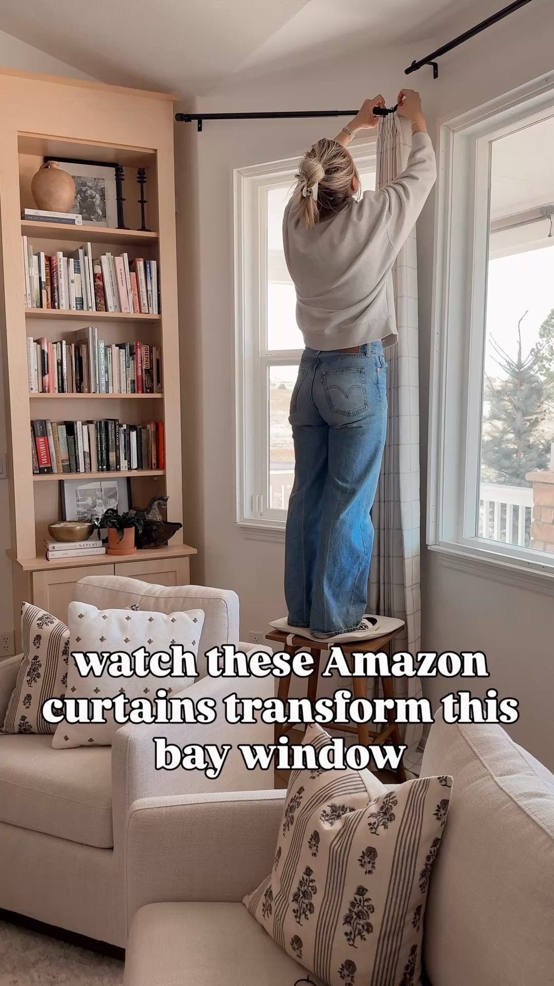 Back at it again with the Amazon curtains how crazy is this before + after?! They completely transformed this bay window and made the whole room feel softer + more finished. Sometimes the smallest change makes the biggest difference.

Sarah Joy, home decor, living room 

#LTKSpringSale #LTKHome #LTKSaleAlert