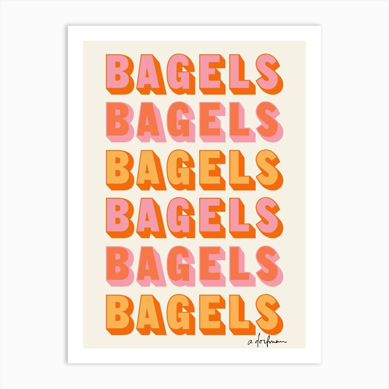 Bagels Bagels Bagels Art Print | Fy! (UK)