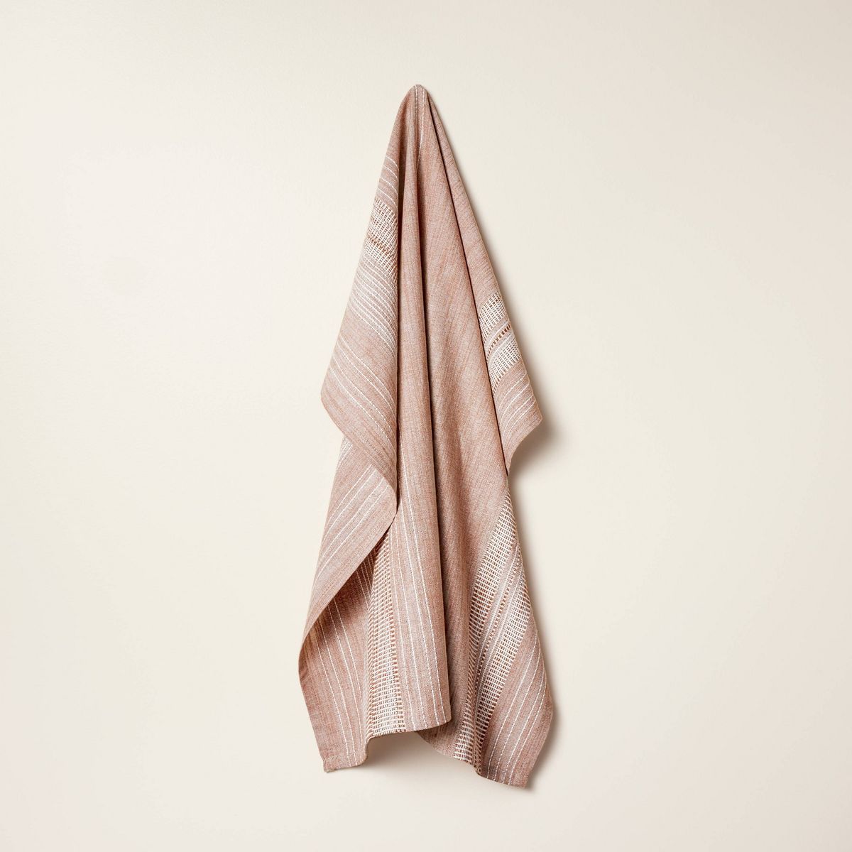 Textural Stripe Flour Sack Kitchen Towel Pumpkin Brown - Hearth & Hand™ with Magnolia | Target