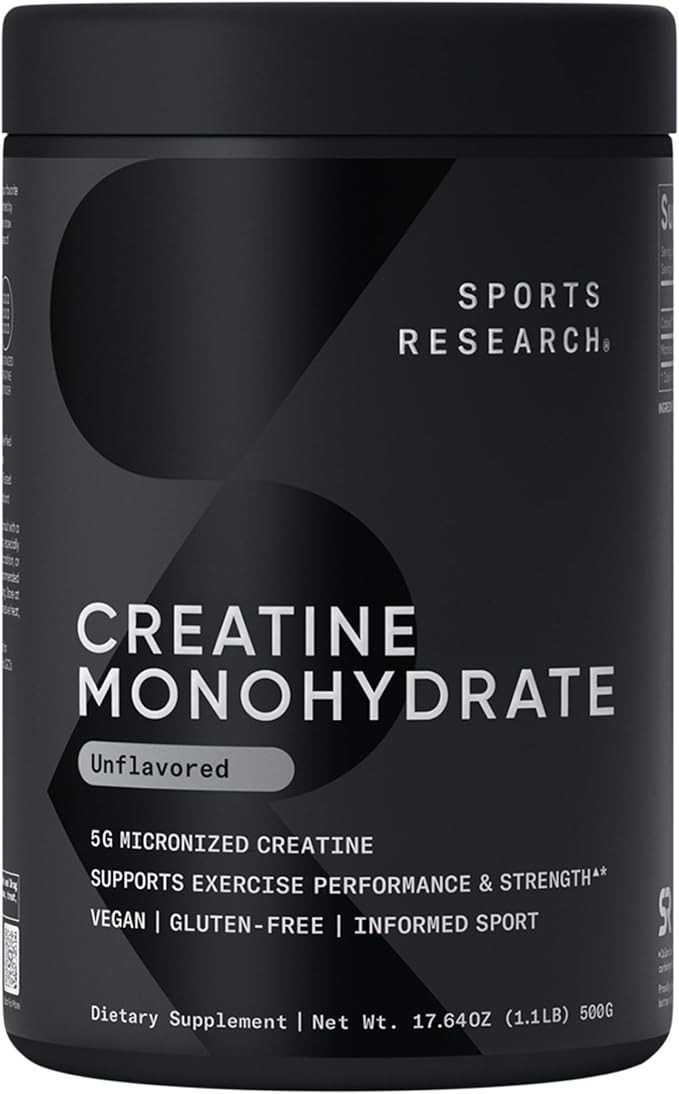 Sports Research Creatine Monohydrate - Gain Lean Muscle, Improve Performance and Strength and Sup... | Amazon (US)