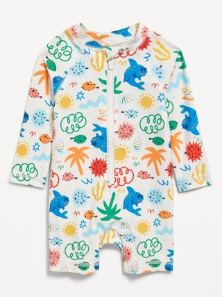 Unisex Printed Long-Sleeve Swim Rashguard Bodysuit for Baby | Old Navy (CA)