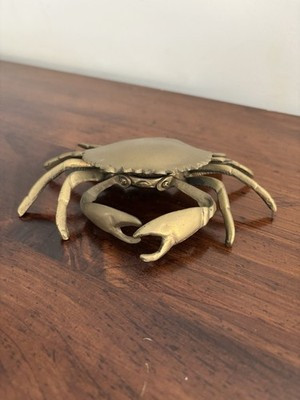 Vintage Brass Crab Ashtray/Trinket Box Hinged with Movable Claws Mid Century | eBay | eBay US