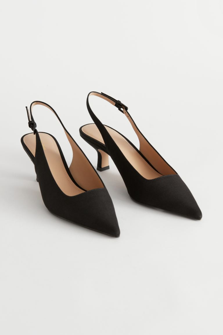 Spitze Pantoletten mit Kitten Heel | H&M (DE, AT, CH, NL, FI)
