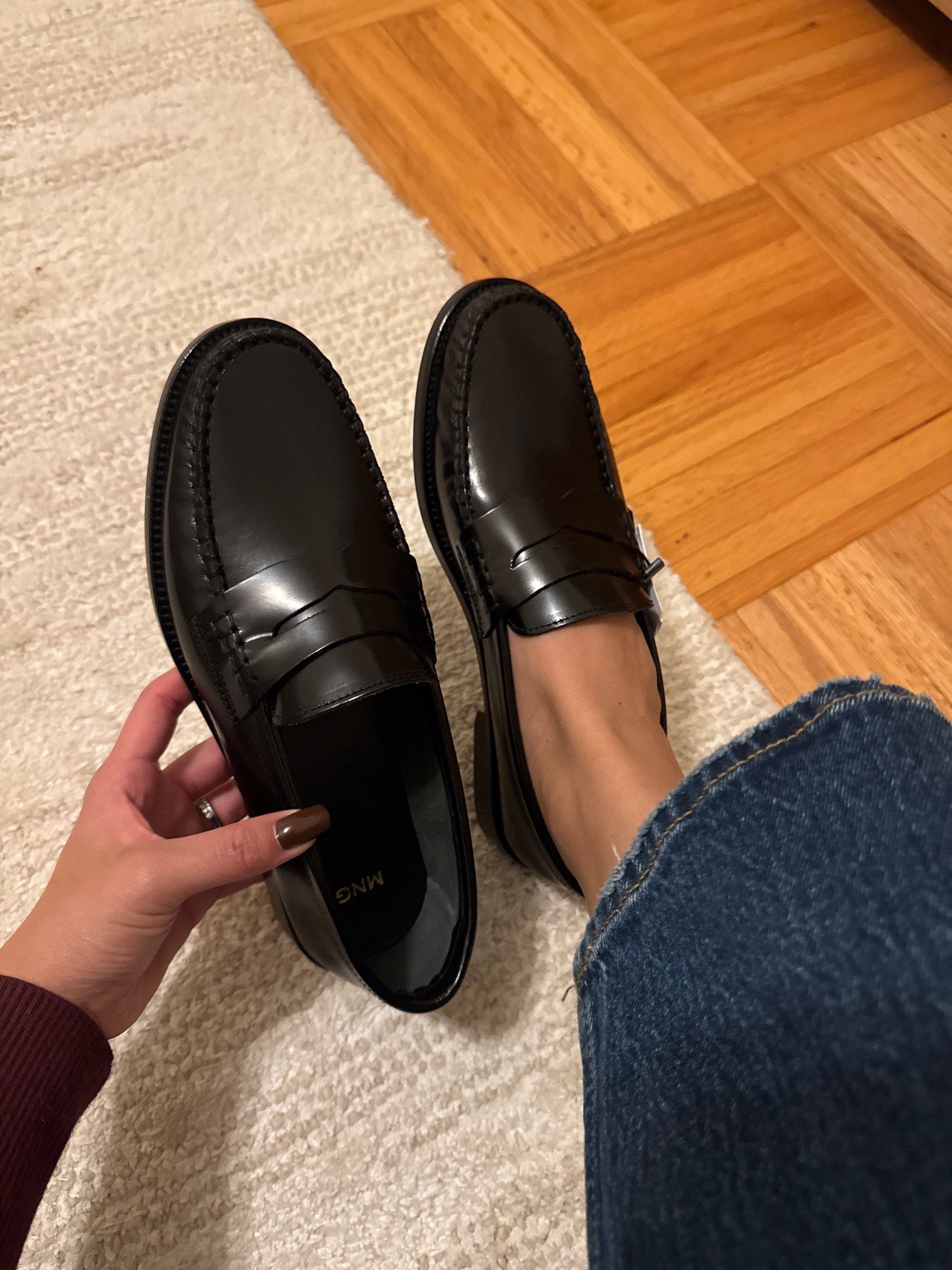 Comfy penny loafers! Size down to next full European size I did 6.5US/37EU And I’m usually a 38 EU