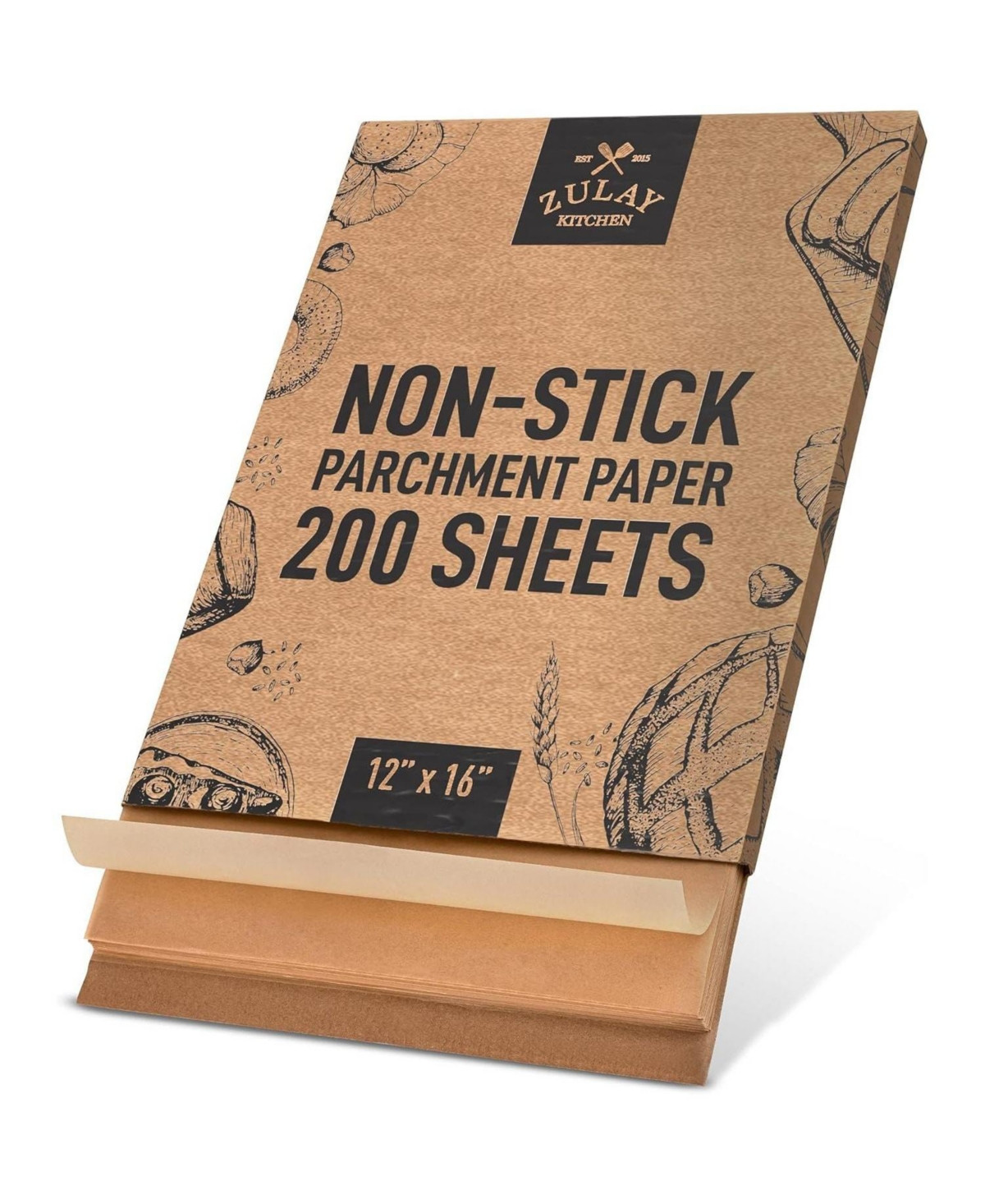 200 Pcs Parchment Paper Sheets - 12x16 Inches Unbleached Non-Stick Baking Paper For Oven - Brown | Macy's