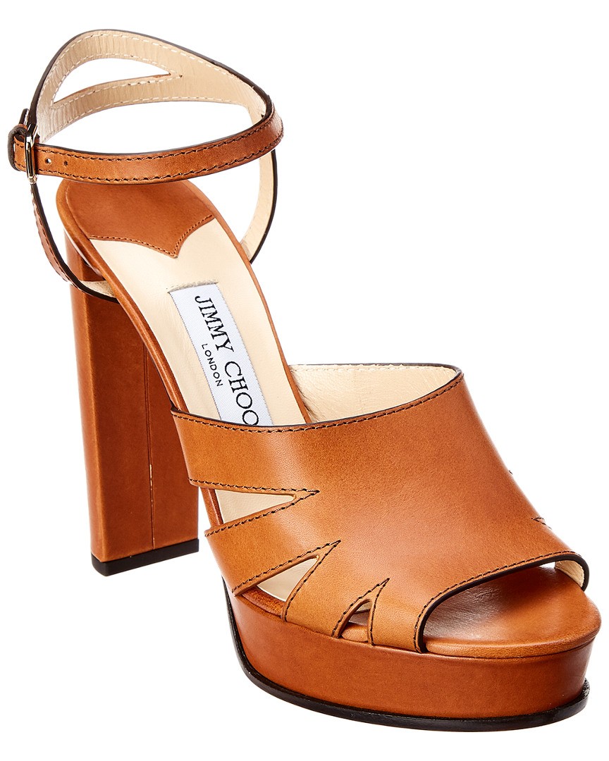 Jimmy Choo Hermione 120 Leather Platform Sandal | Gilt