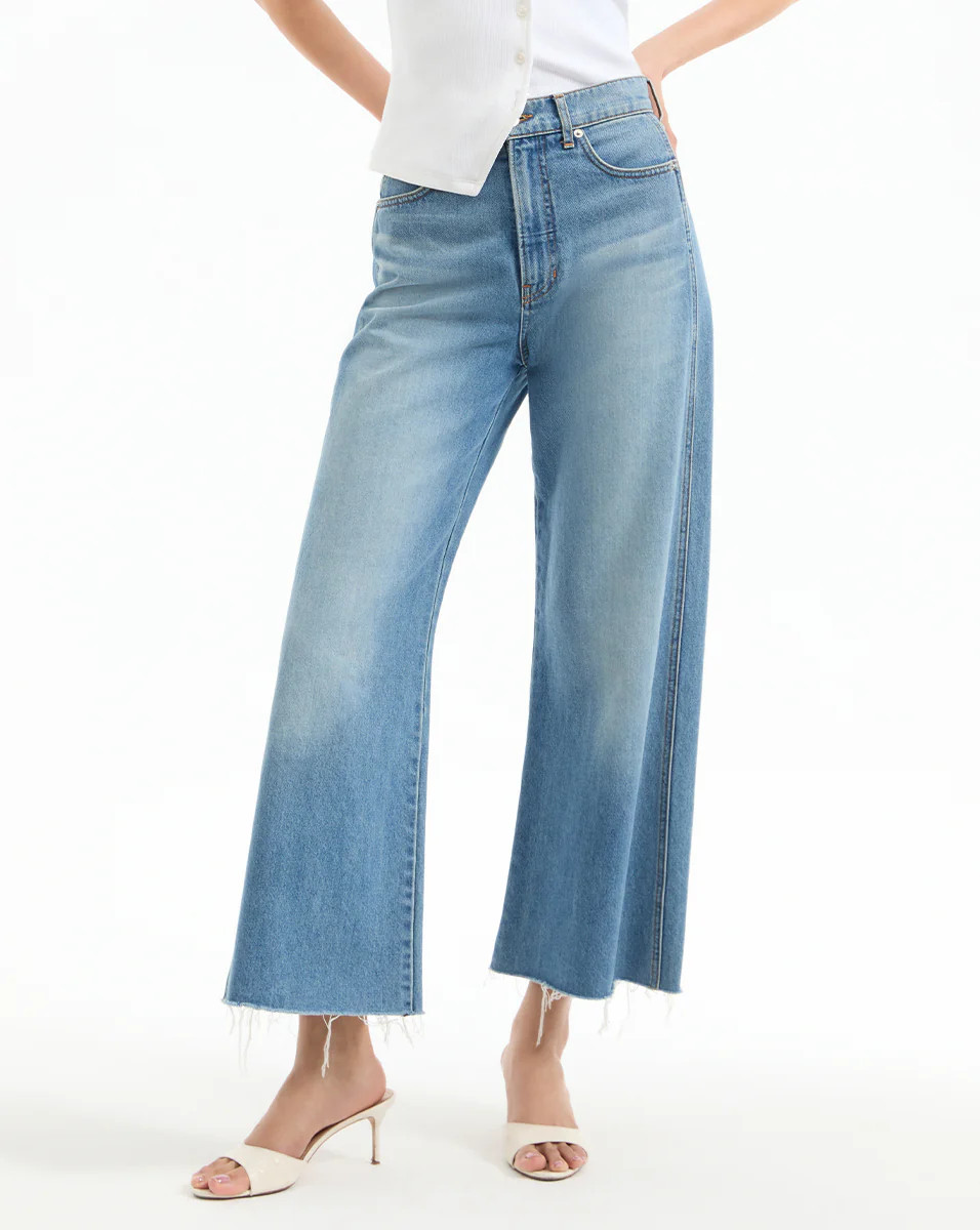 Taylor Cropped Wide-Leg Jean in Enough Said | Veronica Beard | Veronica Beard