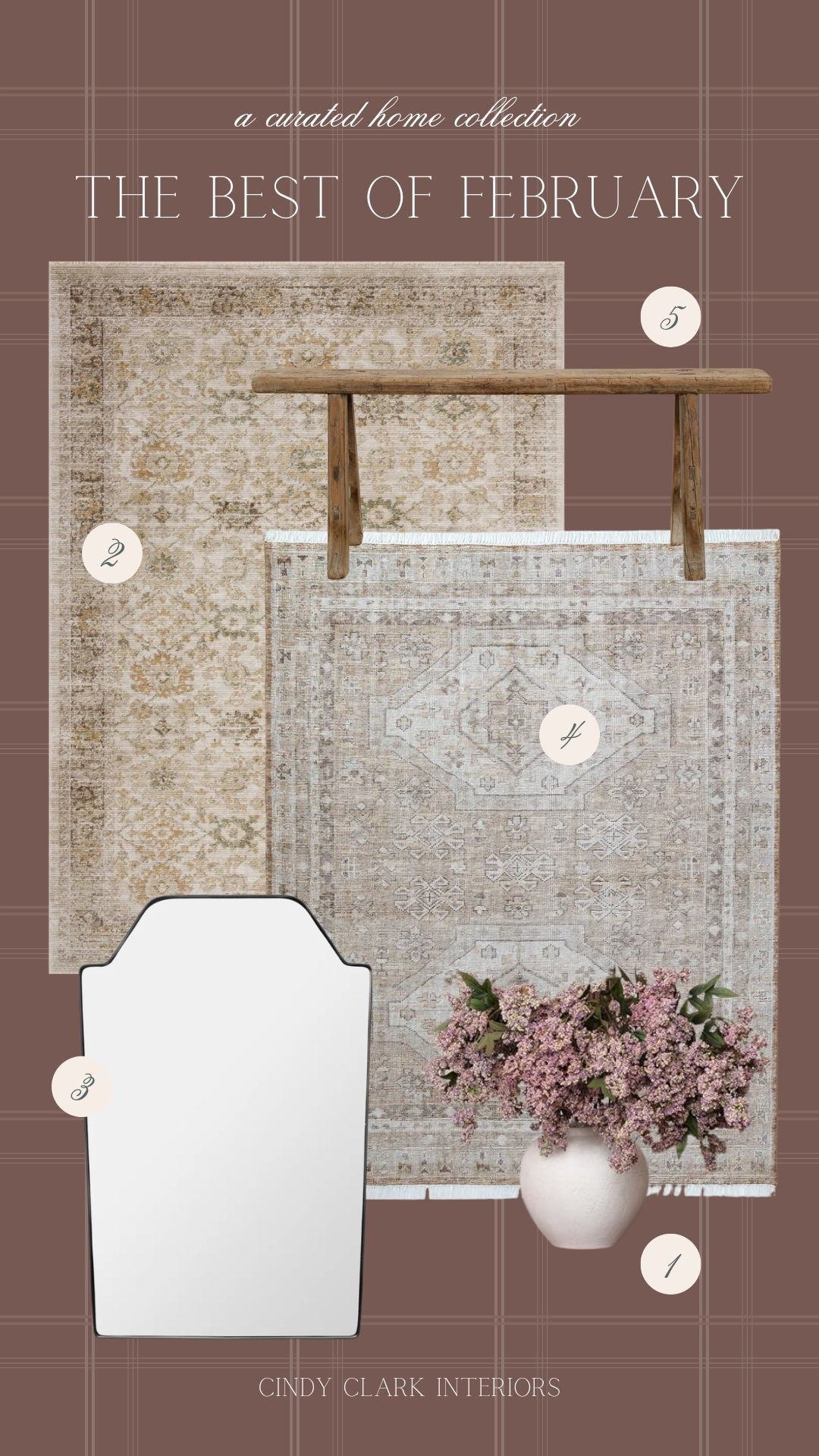 February’s top 5 bestsellers! A mix of favorites I have loved for years and new arrivals. The prettiest vintage inspired rugs, these gorgeous spring stems, this rustic bench, and my favorite wall mirror. Such beautiful styles! 

#LTKHome