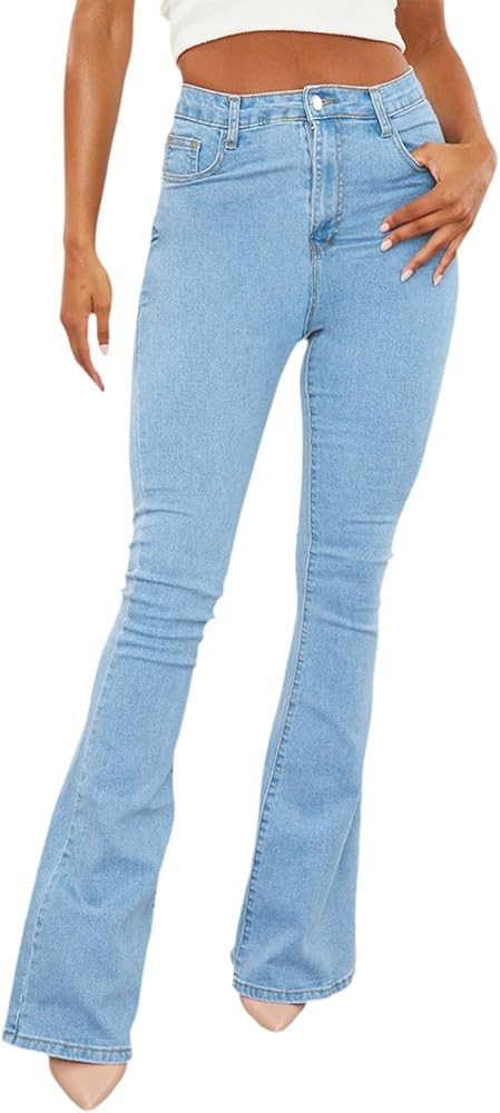 CutieLove Women's Bell Bottom Jeans High Waisted Stretchy Flared Denim Pants | Amazon (US)
