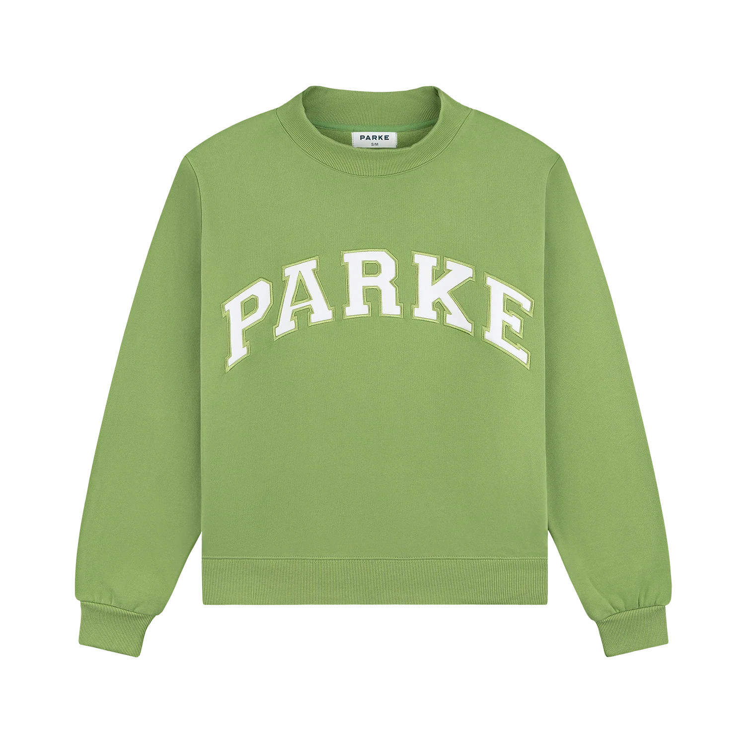 Varsity Mockneck - Matcha + White | Parke