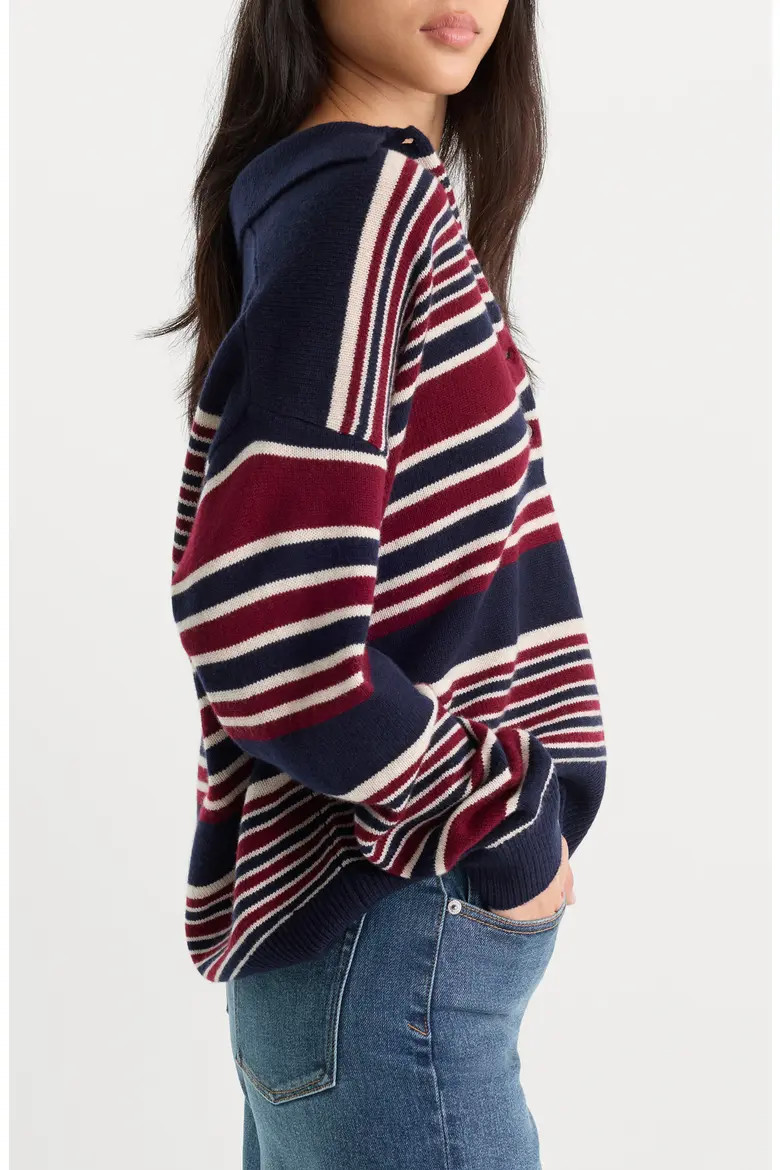 Good American The Oversized Rugby Sweater (Women) | Nordstrom | Nordstrom